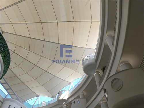 歷時(shí)20天，廈門扇形中庭膜結(jié)構(gòu)已竣工完成